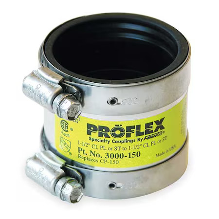 Fernco 3000-150 Shielded Coupling, For Pipe Size 1-1/2"