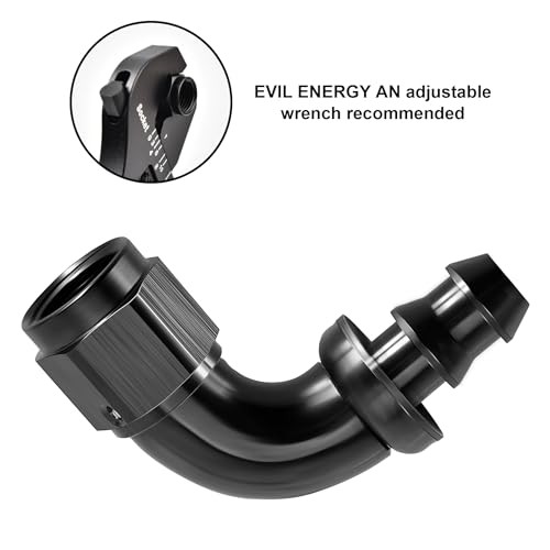 Push Lock Fitting One Piece Full Flow Hose End 6AN 90 Degree