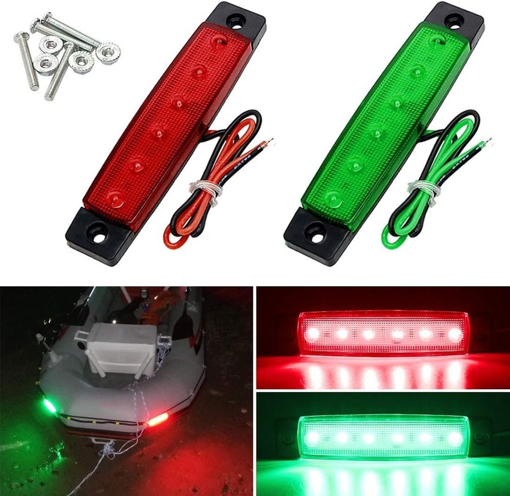Professional LED Navigation Light Set for Kayaks & Boats - 12V Waterproof (2PC)