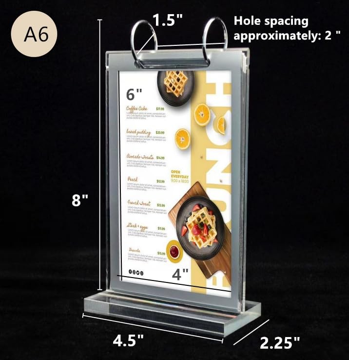 Clear Acrylic Sign HolderFrames Desktop Double Display Holder T Type Menu Hol...