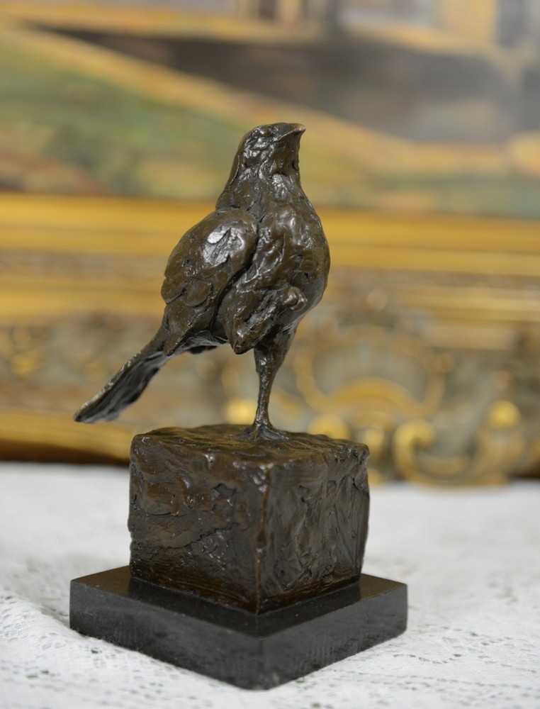 SIGNED MILO, BRONZE STATUE SCULPTURE BIRD STATUE