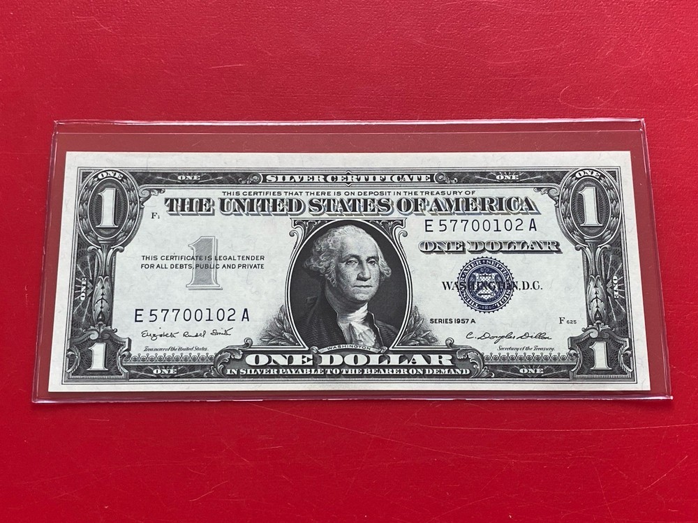 1957A $1 Dollar Silver Certificate (Blue Seal) Block E-A , Uncirculated