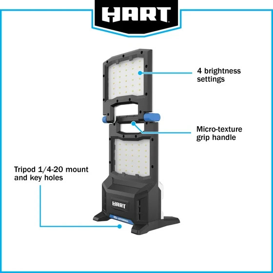 Hart 20V Volt Hybrid LED Panel Light 2000 Lumens HPWL04 *Tool Only*