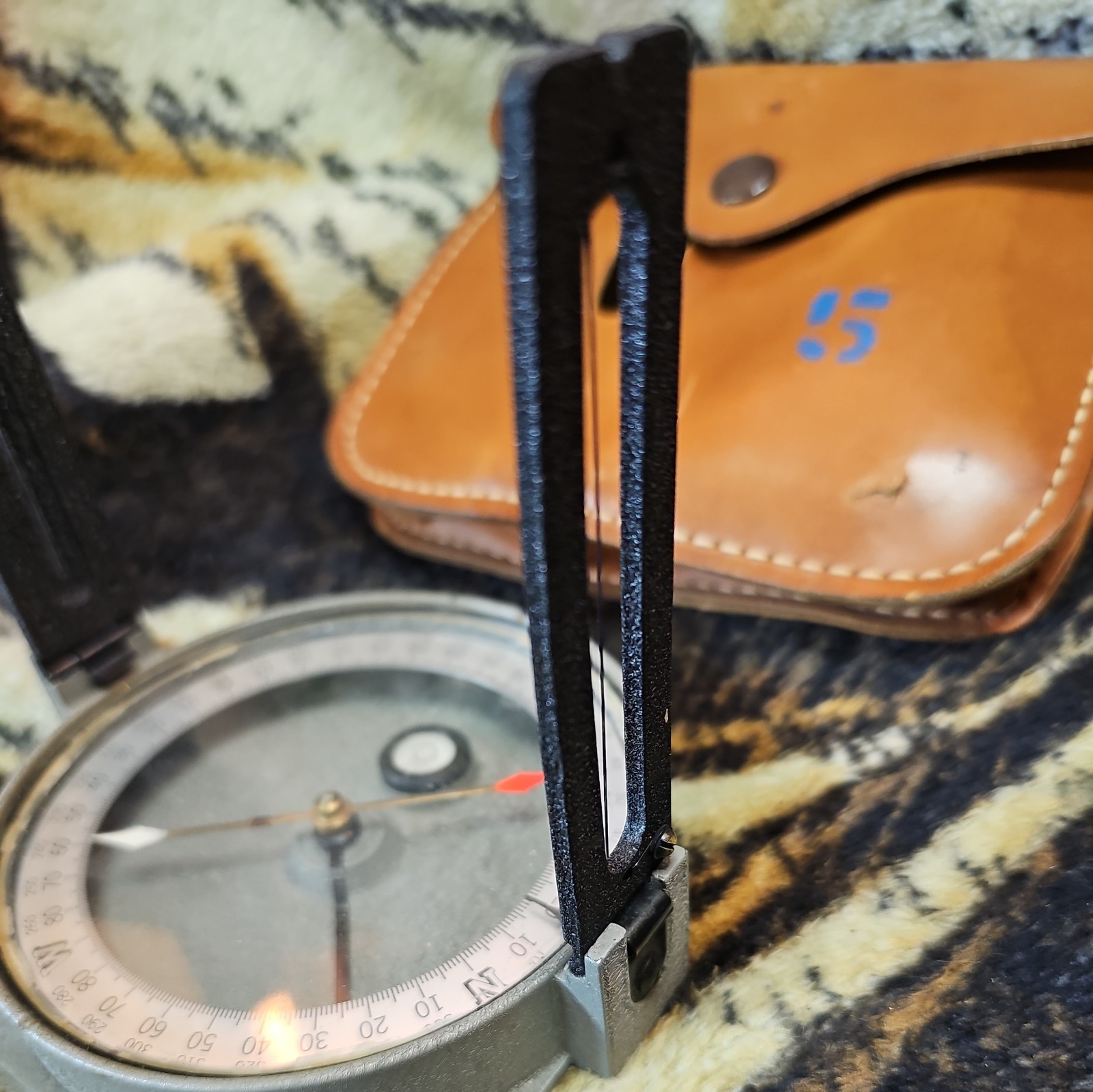 Vintage Antique Surveyors Compass Warren Knight Co Philadelphia PA W/pouch