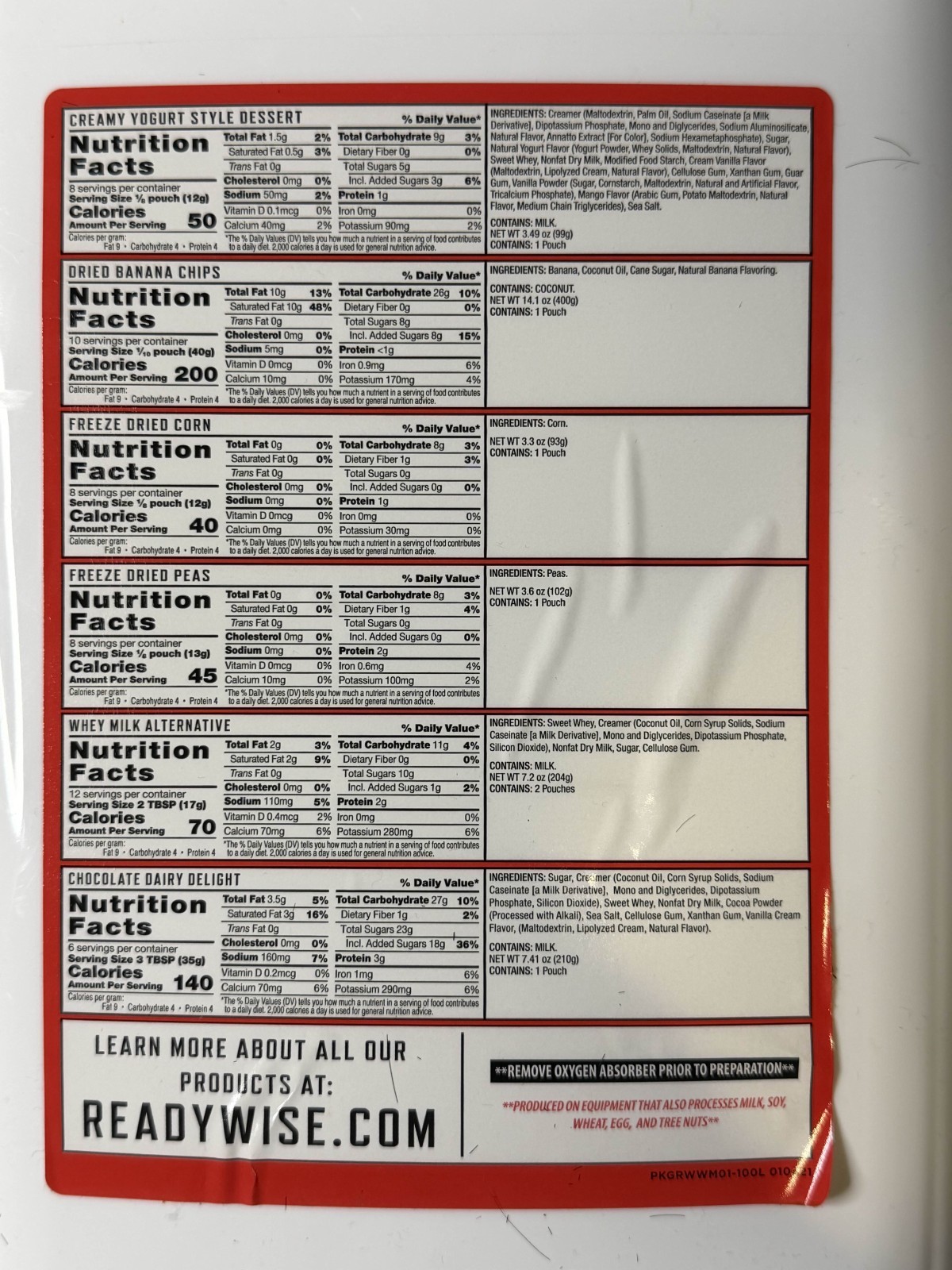 ReadyWise Emergency Food Supply 100Serving Bucket | 25 Year Shelf Life 05/25/22