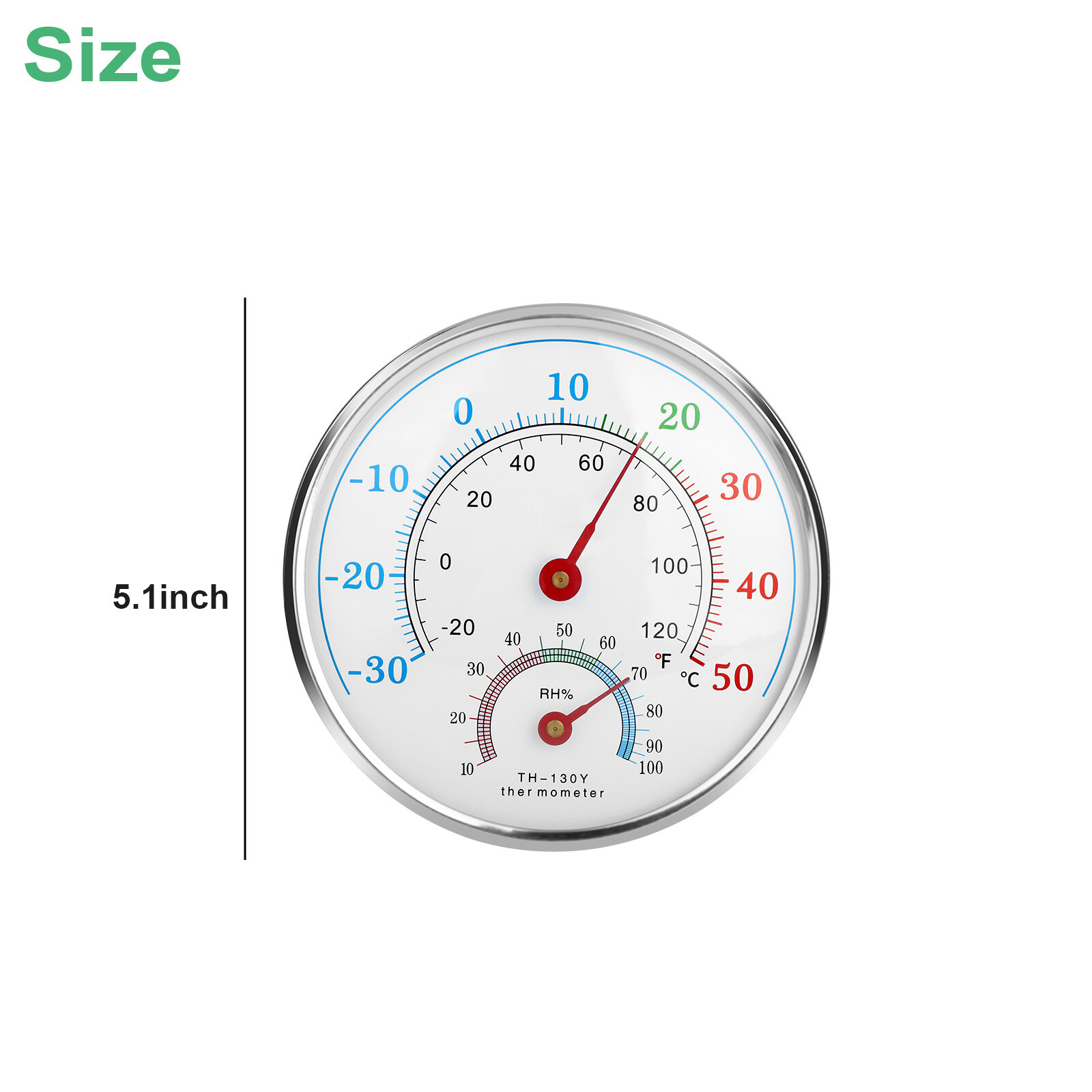 2Pcs Wall Thermometer Indoor Outdoor Mount Garden Greenhouse Home Humidity Meter