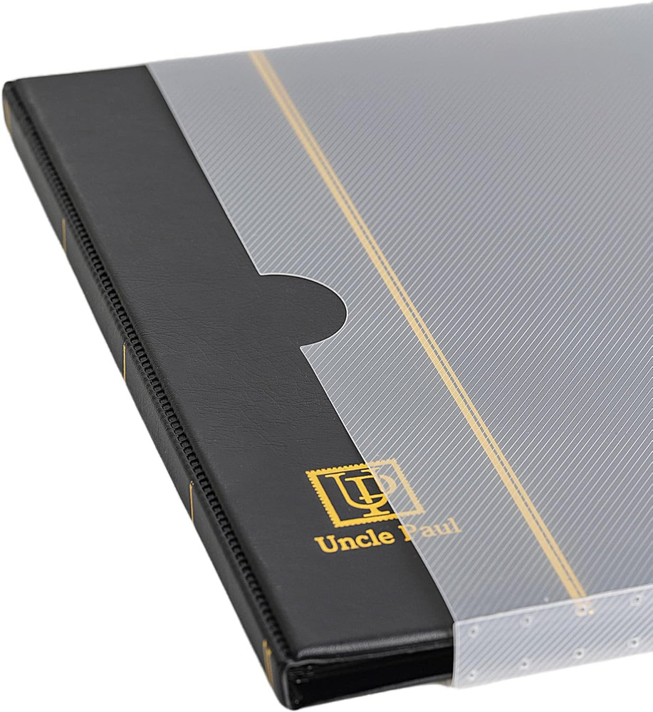 Stamp Albums 160 Pockets - Stockbooks with 30X197Mm Sleeves, 10 Double Sided Bla