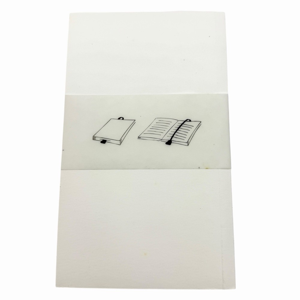 Hermes Black Leather Clochette Bookmark Marque Page w/Notebook