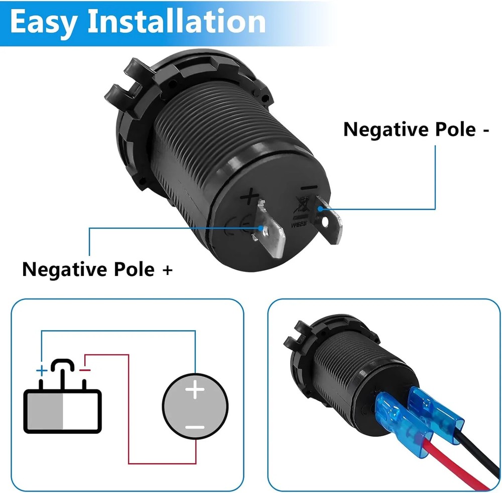 2 PCS Cigarette Lighter Socket, 12V Car Cigarette Lighter, RV Lighter Socket Pow