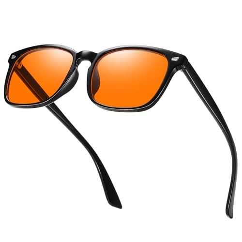 Blue Light Blocking Glasses Gaming Computer Glasses Bright Black Amber