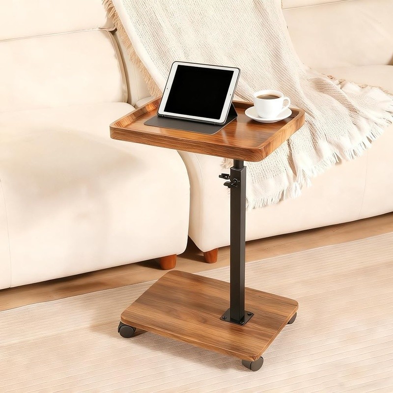 Adjustable C Shape End Table 360° Rotation Multi-Functional Sofa Side Table New