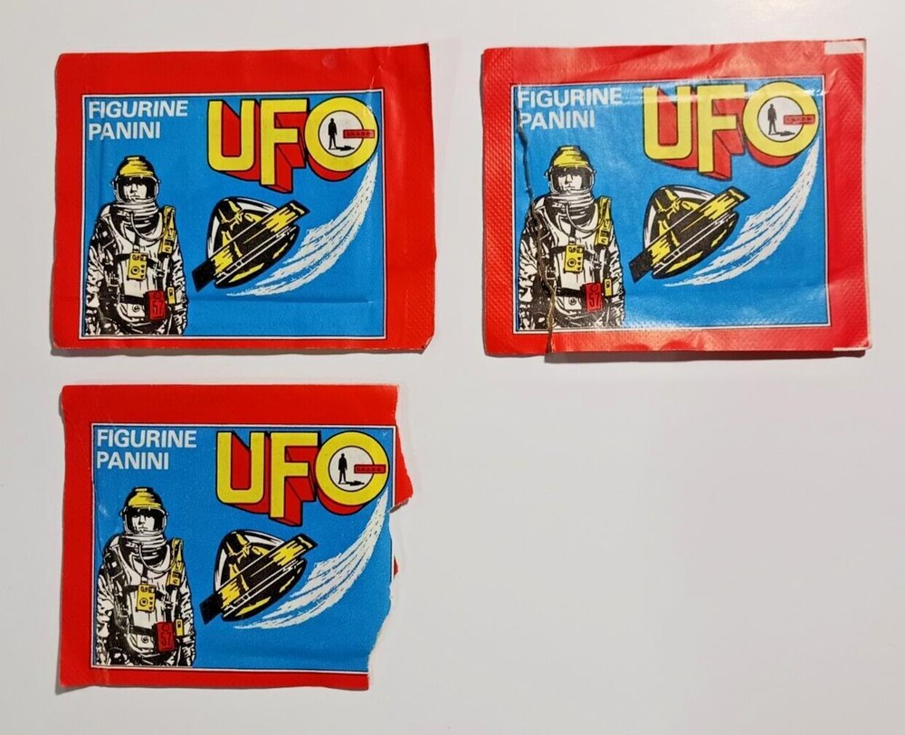 1973 Panini UFO Sticker Pack Lot - 1 Sealed, 2 Opened