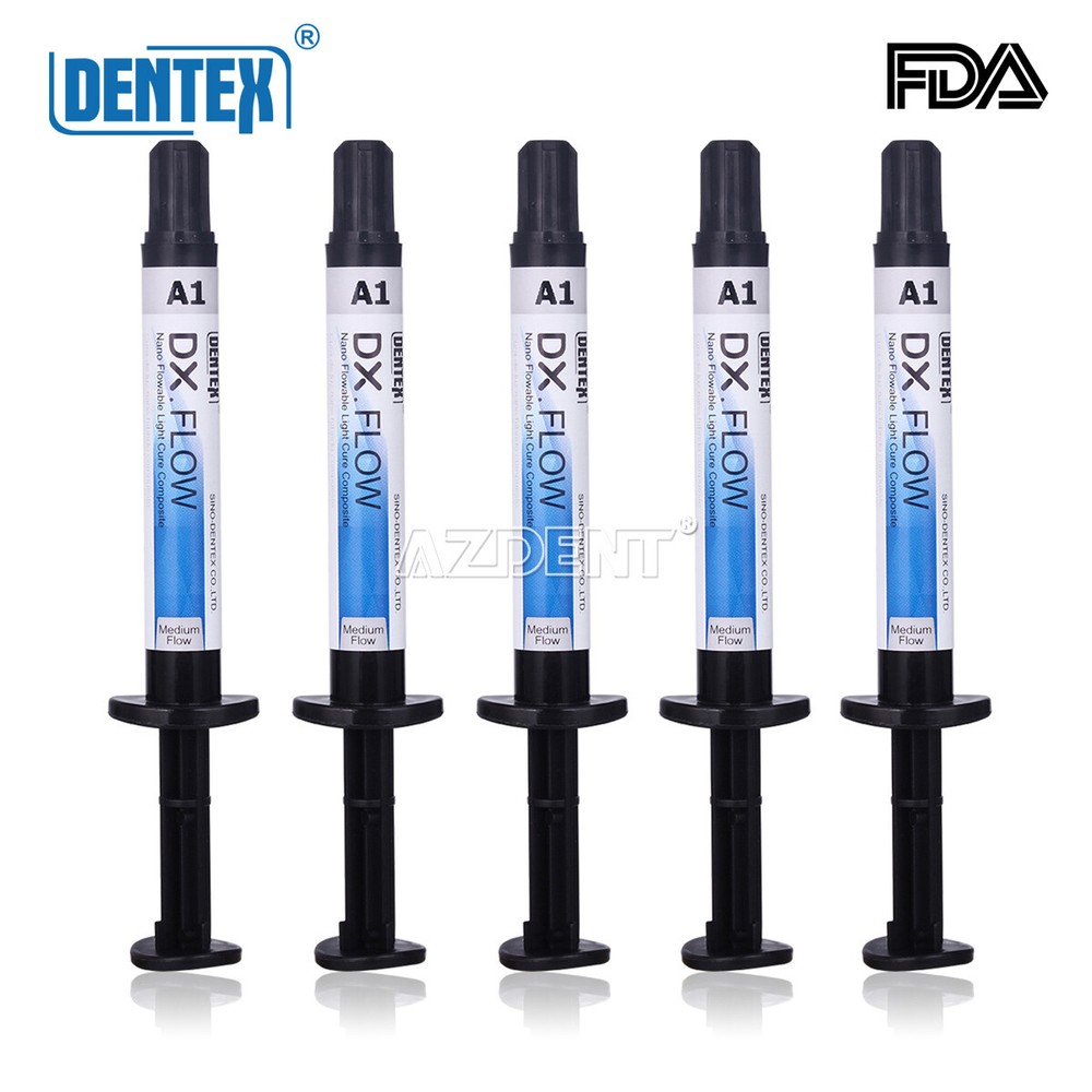 DENTEX Dental Flowable Light Cure Composite Resin Medium Flow A1/A2/A3 3g