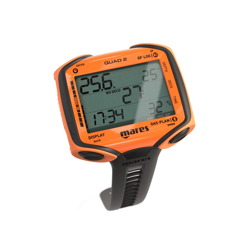 Mares Quad 2 Dive Wrist Mount Computer Scuba Diving Dive Black/Orange 414152OR