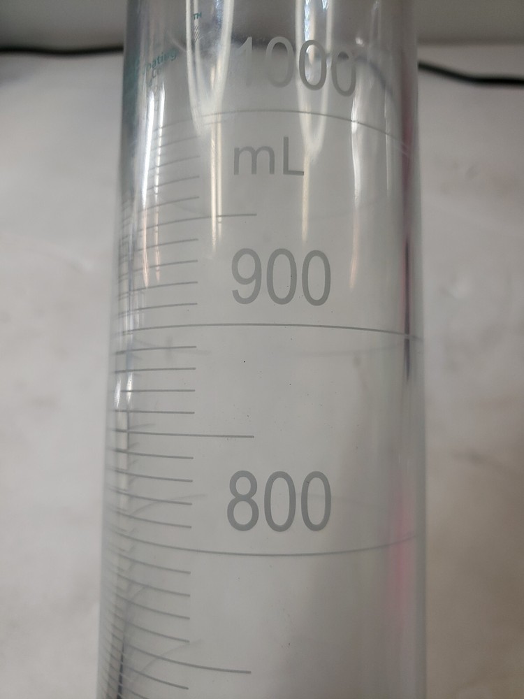 1000 ML PYREXPLUS 63024-1L Cylinder, Single Scale, PVC Coating.