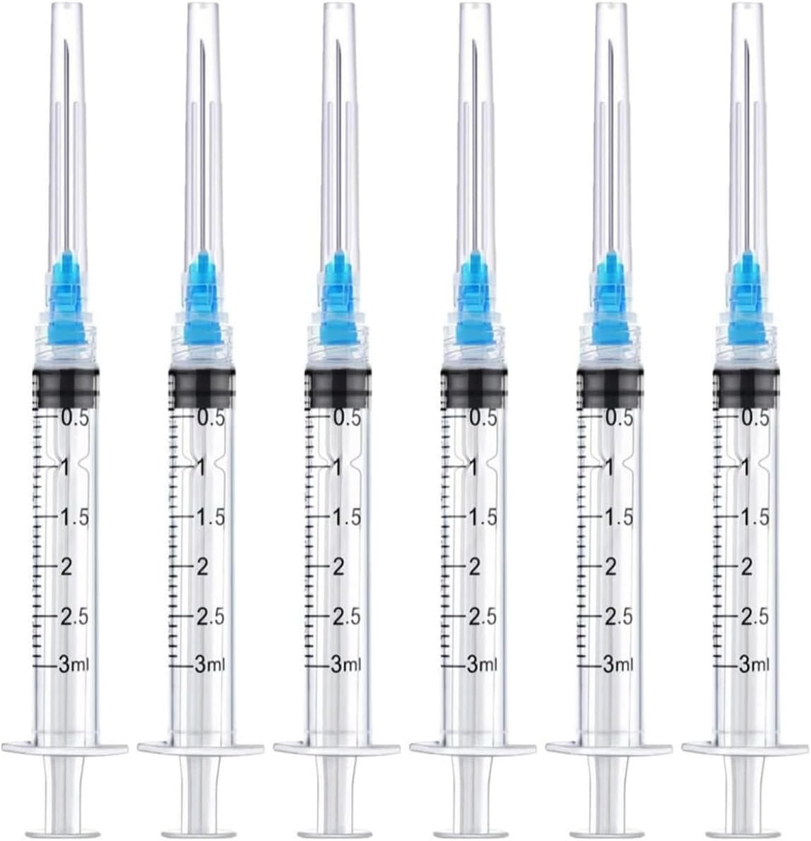 10 Pack 3ml/cc Disposable Luer Lock Lab Syringes with 23Ga 1.5 Inch Needle , Ind