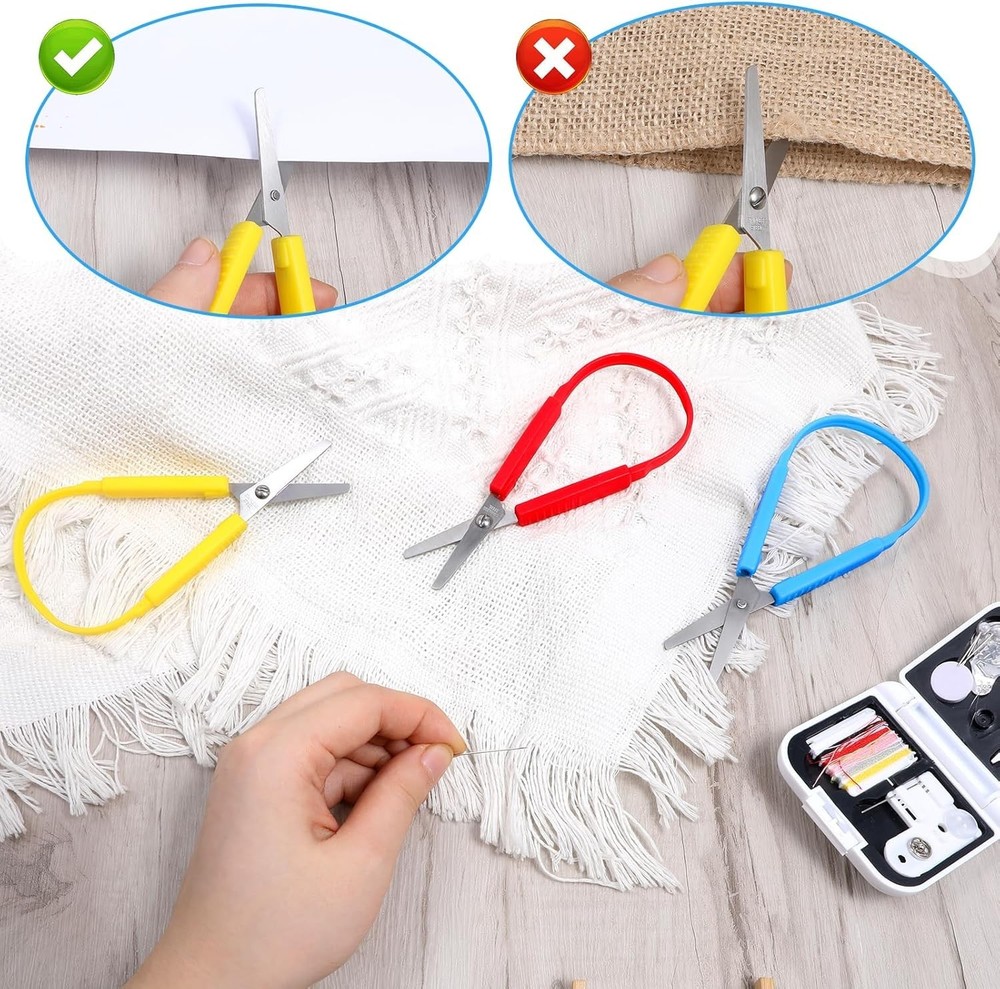 3 Pcs Loop Scissors Adaptive Scissor 5.3" Self-Opening Safety