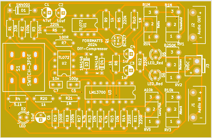 FORRMATTS DIY-Compressor Guitar Pedal PCB