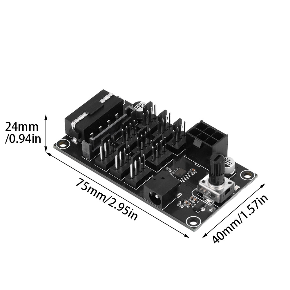 Computer Chassis PWM Violent Fan Speed Controller 9-Channel Fan Hub Controller