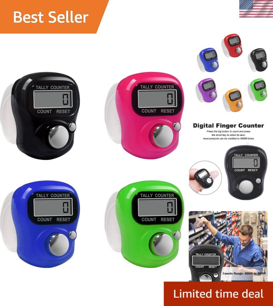 Compact 4-Pack Electronic Finger Count Clicker for Efficient Tracking & Counting