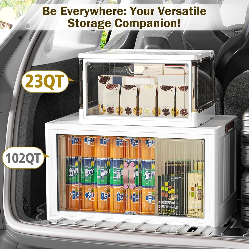Clear Storage Bin with Lid 3 Pack 【Stackable & Sturdy】 Plastic Multifunctiona...