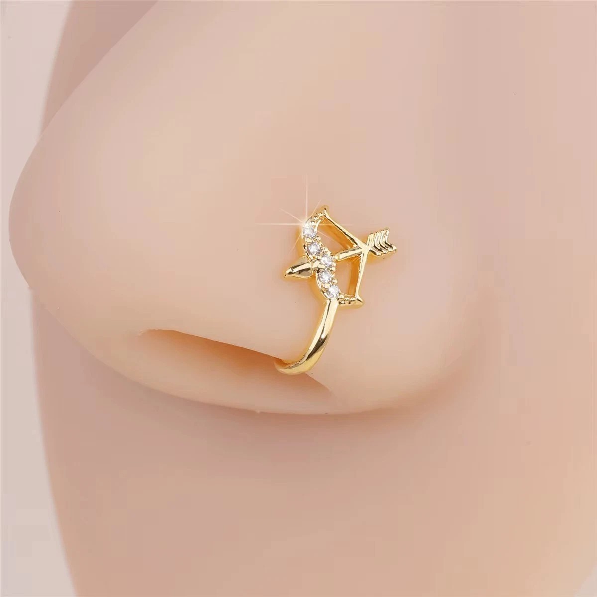 9pcs Nose Rings Non Piercing U-Shaped Nose Stud Elegant Style Non Ring For Women