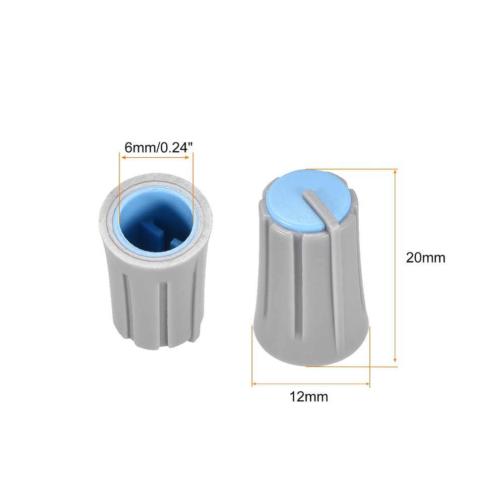Potentiometer Control Knob Insert Shaft Switch Knobs 6mm/Grey Blue / 5Pcs