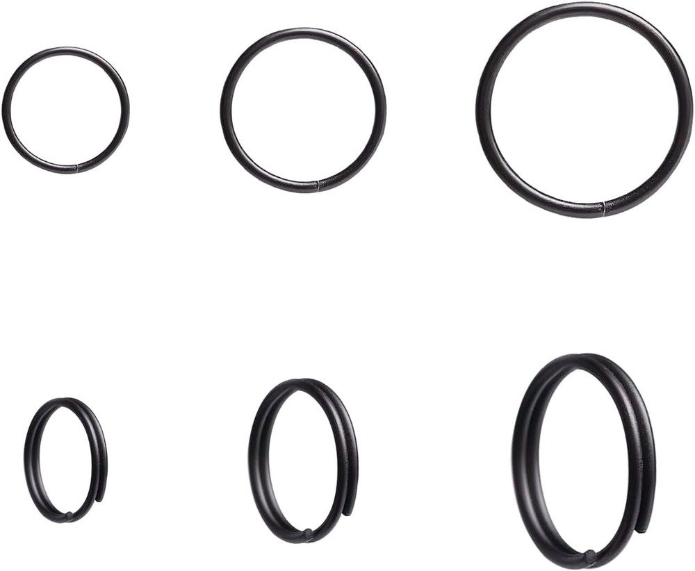 200pcs 12mm Mini Split Jump Ring with Double Loops 12mm, Black