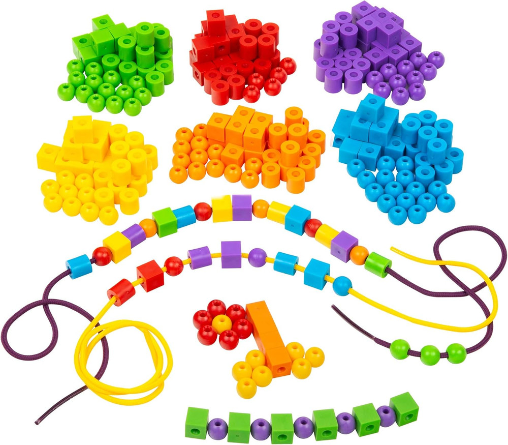Kids First Math: Lacing Beads Math Kit W/Activity Cards | Develop Skills in Coun