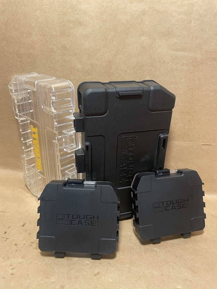 New 3pc - DEWALT ToughCase Tool Box PLUS 2 Mini Tough Case Insert Organizers