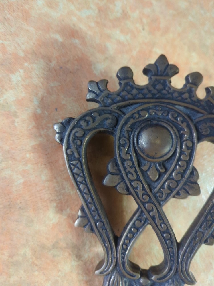 Vintage Solid Brass Door Knocker Crown Design