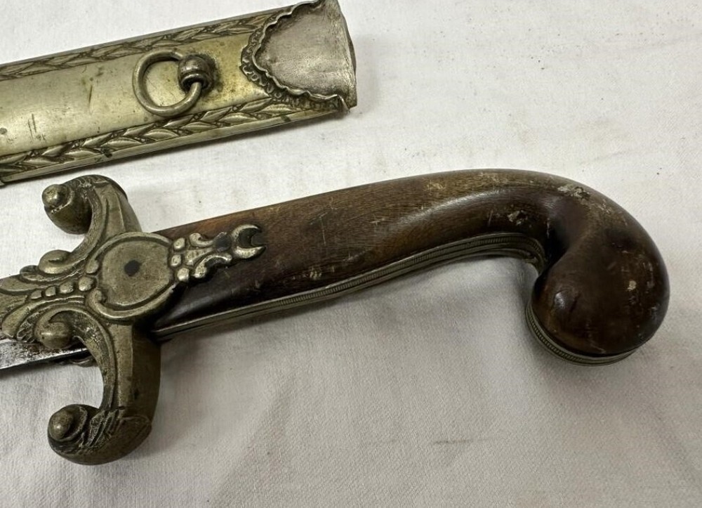 Ottoman silver mounted shamshir sword