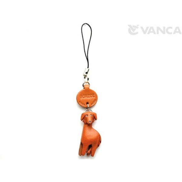 Borzoi Leather Cellularphone Charm