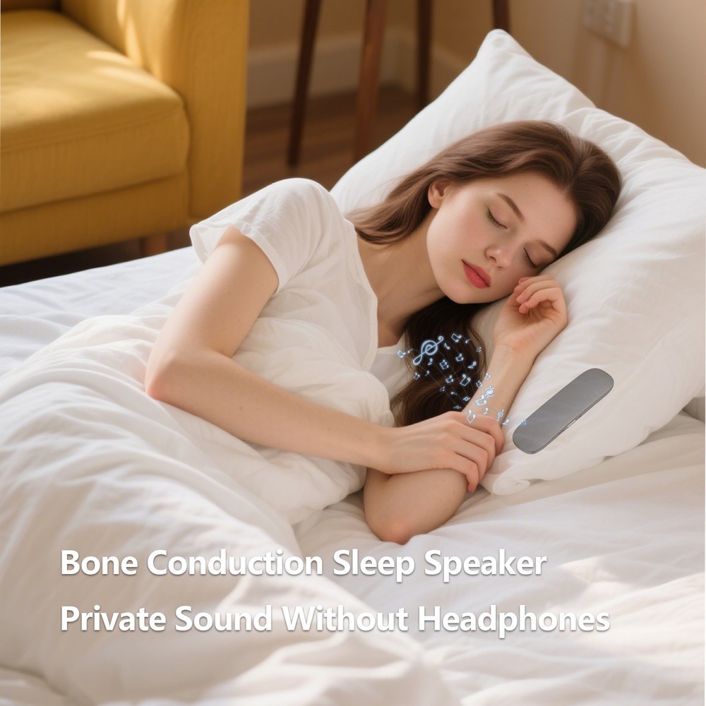 Bone Conduction Sleep Speaker Under Pillow, with Bluetooth & TF Card Playback BK