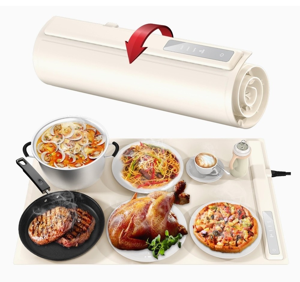 Electric Warming Mat with Adjustable Temperature Foldable Food Warmer