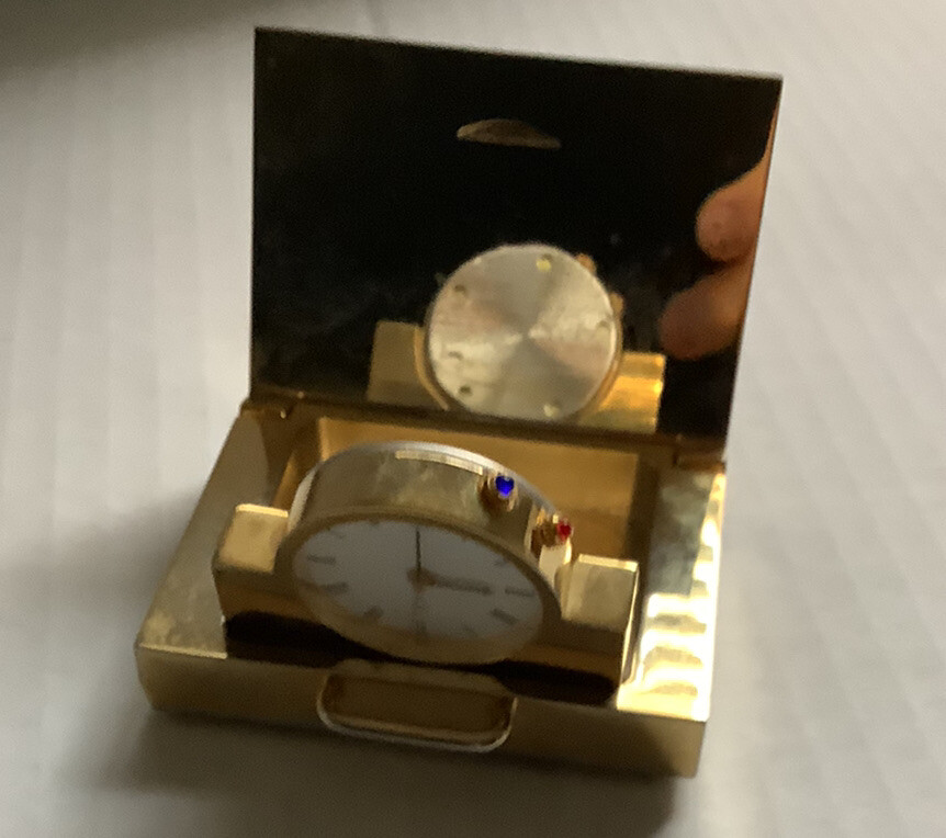Vintage Quartz Brass Desk Clock