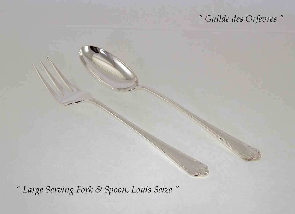 Finest Silver Plated Five Piece Place-Setting, Louis Seize
