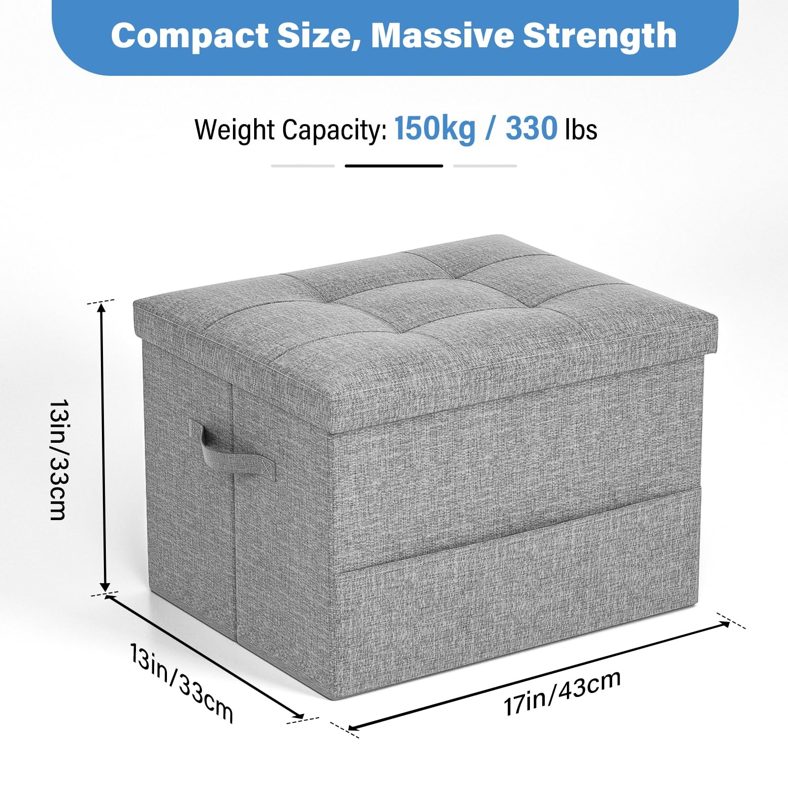 Storage Ottoman Foot Rest Stool, Foldable Foot Rest Stool with Thicker Foam Padd