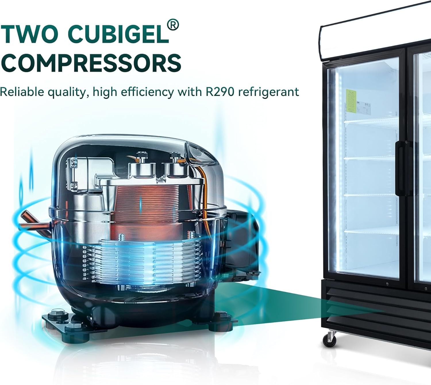 70 Cu.ft Commercial Glass Door Freezer Reach in Display Merchandiser Restaurant