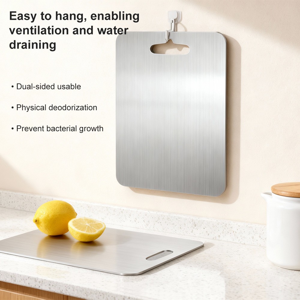 Tabla de Cortar Titanio 100% Puro Para Cocina, Bloque de Carnicero, S/M/L