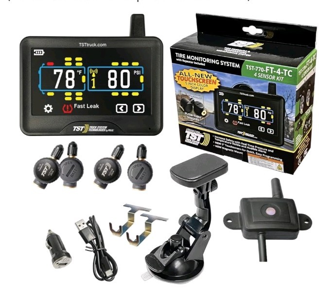 TST 770 Series TPMS - with 4 Flow Thru Sensors & 5" Color Touchscreen Monitor