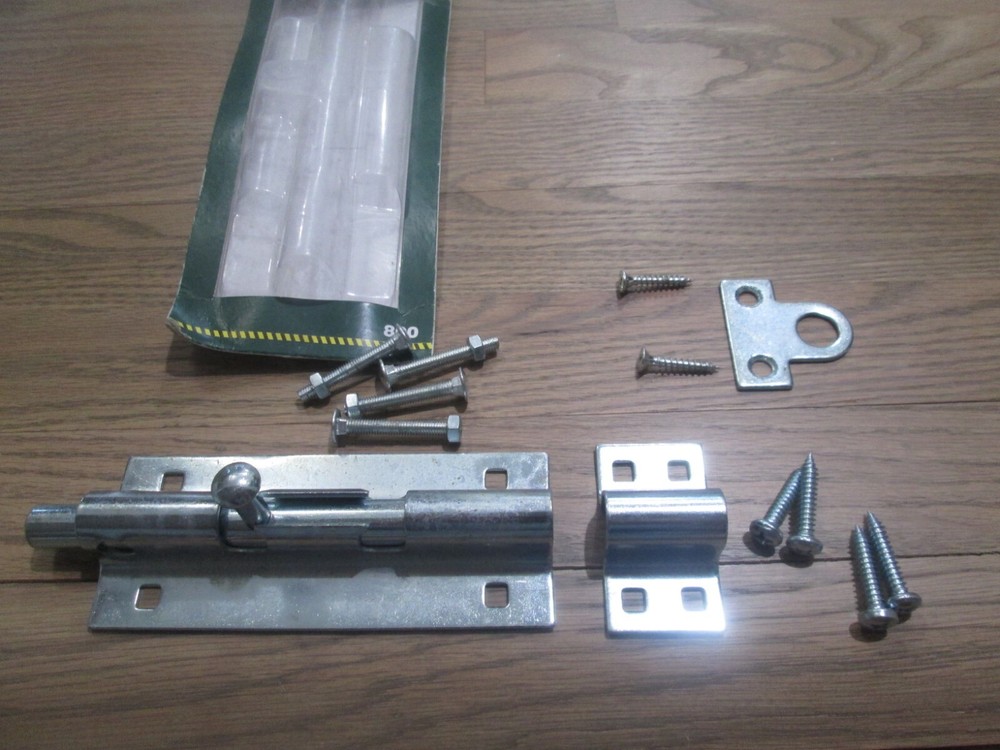 Door Hardware - Tuff Stuff Padlockable Barrel Bolt & Hinges