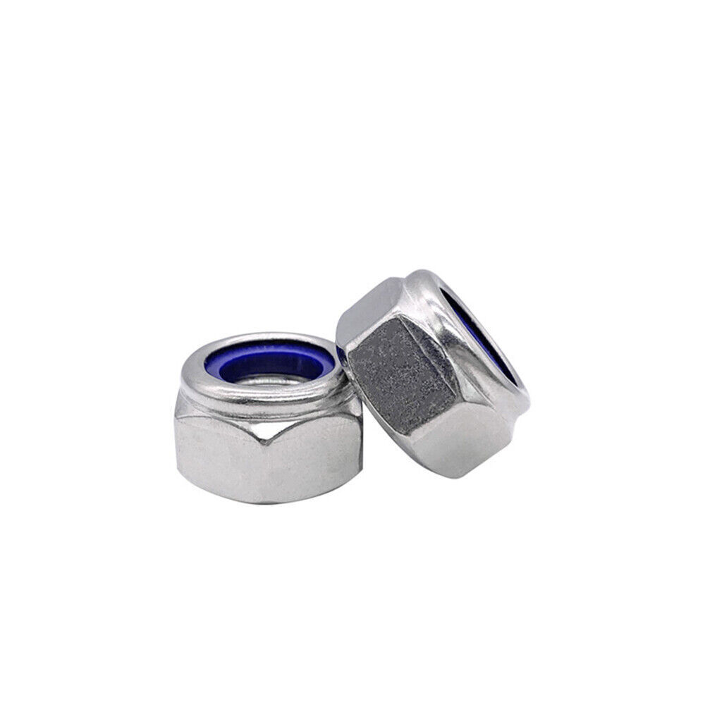 Fine Thread 304 Stainless Steel DIN985 Nylon Insert Lock Nut Hex Nylock Nut