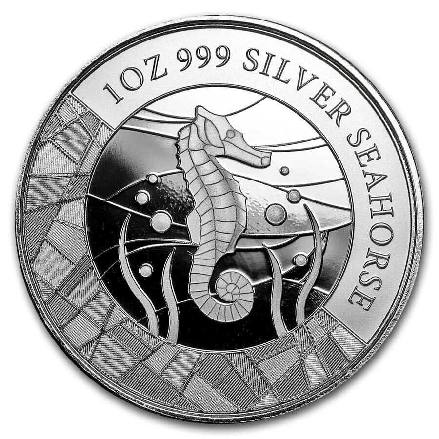 2018 Silver 1 oz Silver Samoa Seahorse BU