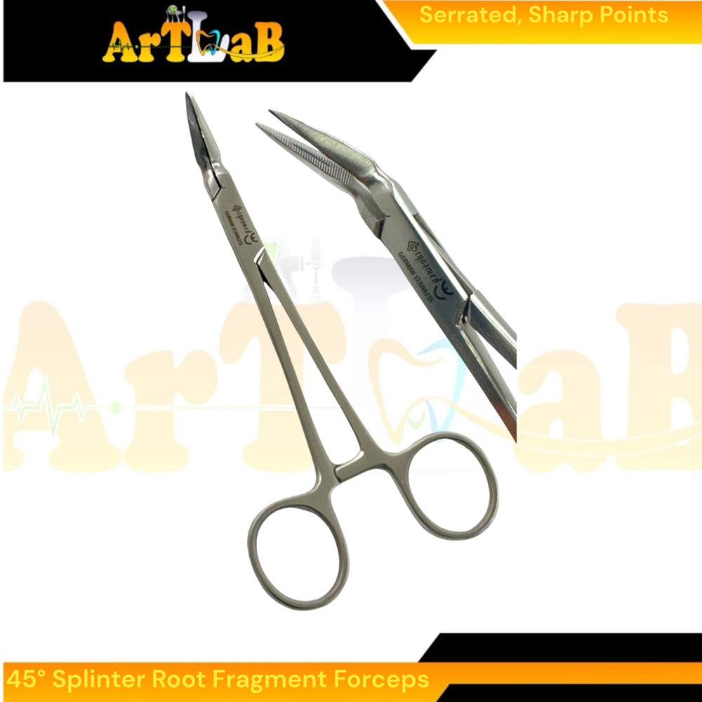 Steiglitz Root Fragment Forceps 45°, 5.5", Sharp Serrated Points, Dental Forceps