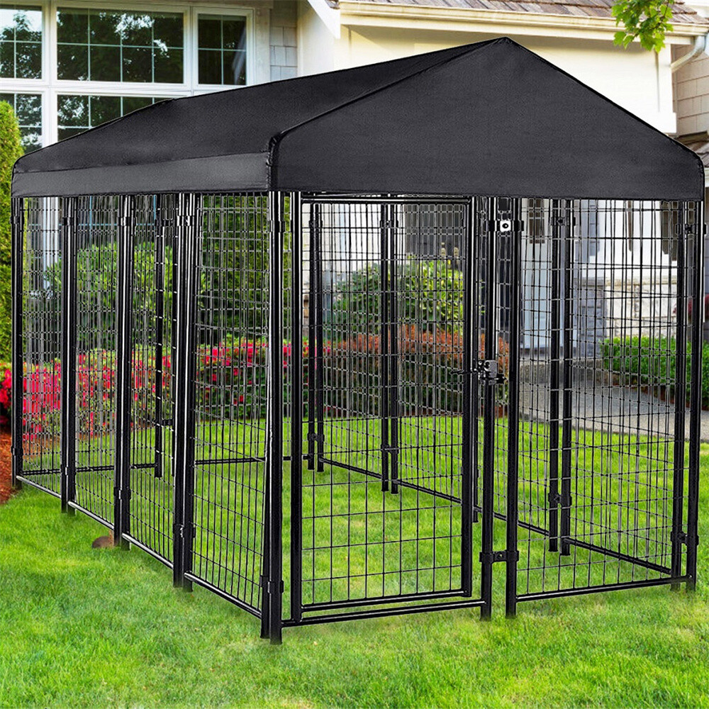 Oversize Outdoor Pet Dog Run House Kennel Shade Cage Enclosure w/ Cover Playpen