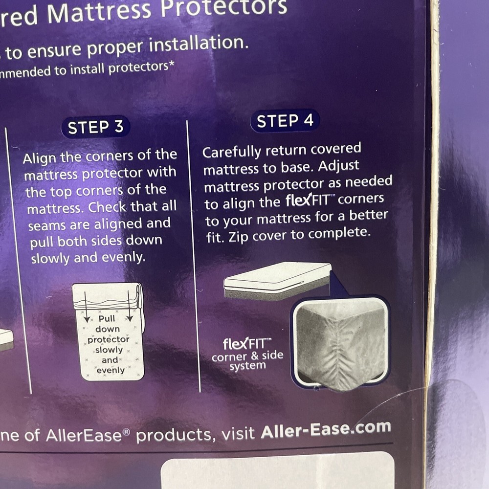 ALLEREASE Zippered King Mattress Protector - Complete Allergy Protection NEW