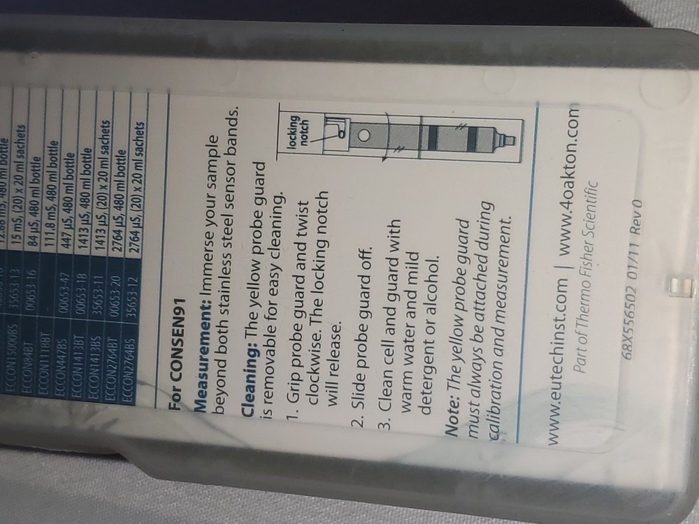 EUTECT Instruments Oakton Conductivity Electrodes, Removable Probe Gaurd