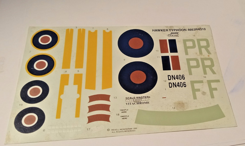 Hawker Typhoon 1/32 scale Kit  4663   Decals Only Package # 583 READ DESC!!!!!!!