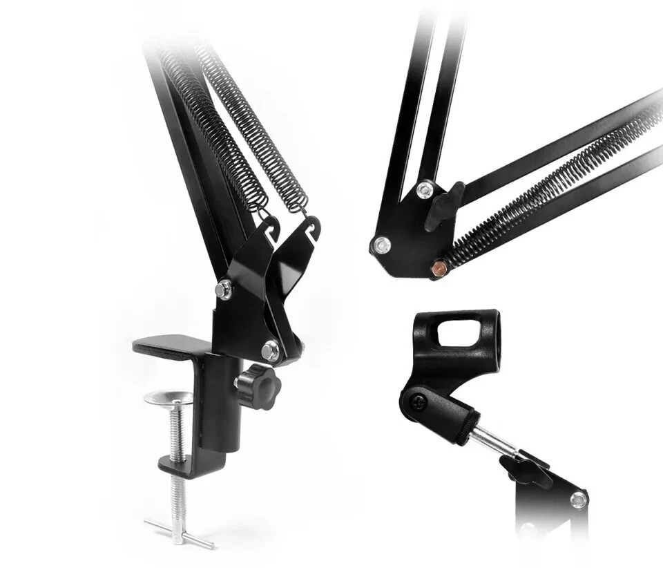 Professional Recording Microphone Stand - Adjustable Height, Sturdy & Versatile